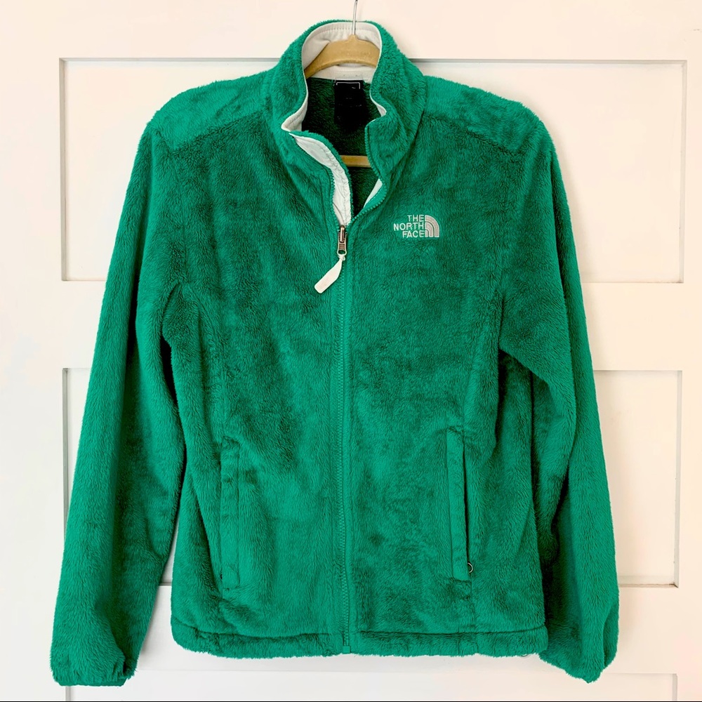 The North Face Green Fuzzy Zip Up Jacket
